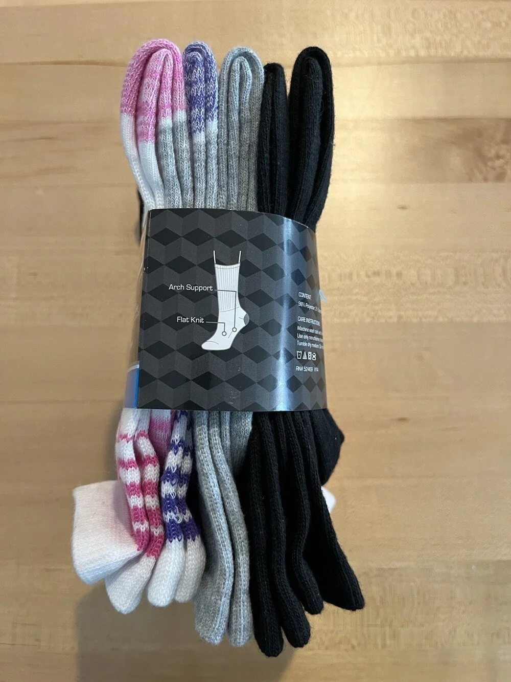 Athletic Works Socks Crew Girls Medium Cushioned Driworks Shoe Size 10.5 - 4